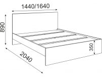 Кровать 1400 Осло М04 ШхВхГ 1440х890х2040 мм