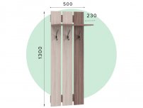 Вешалка настенная В-1 Ясень Шимо темный-светлый